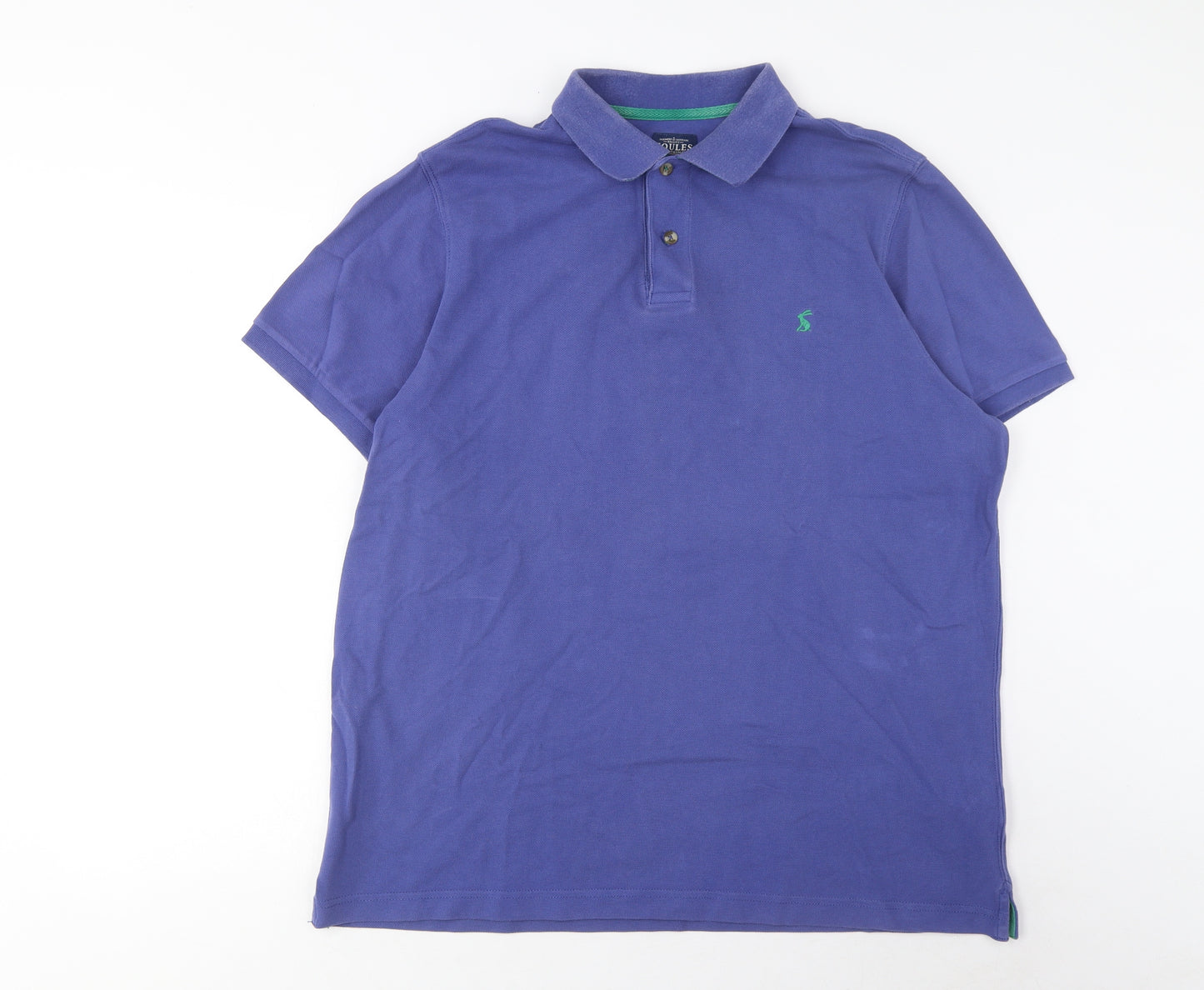 Joules Mens Purple Cotton Polo Size XL Collared Button - Embroidered, Logo