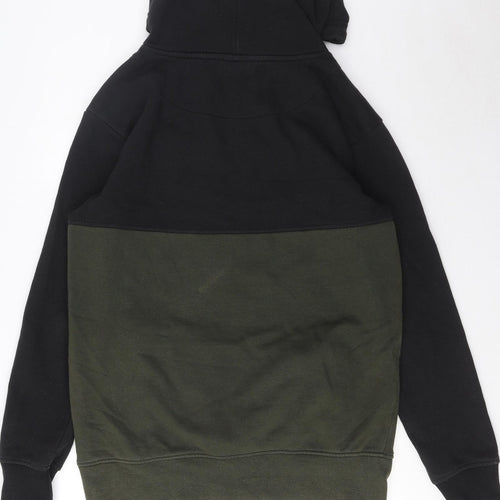 SikSilk Mens Green Cotton Pullover Hoodie Size M - Logo