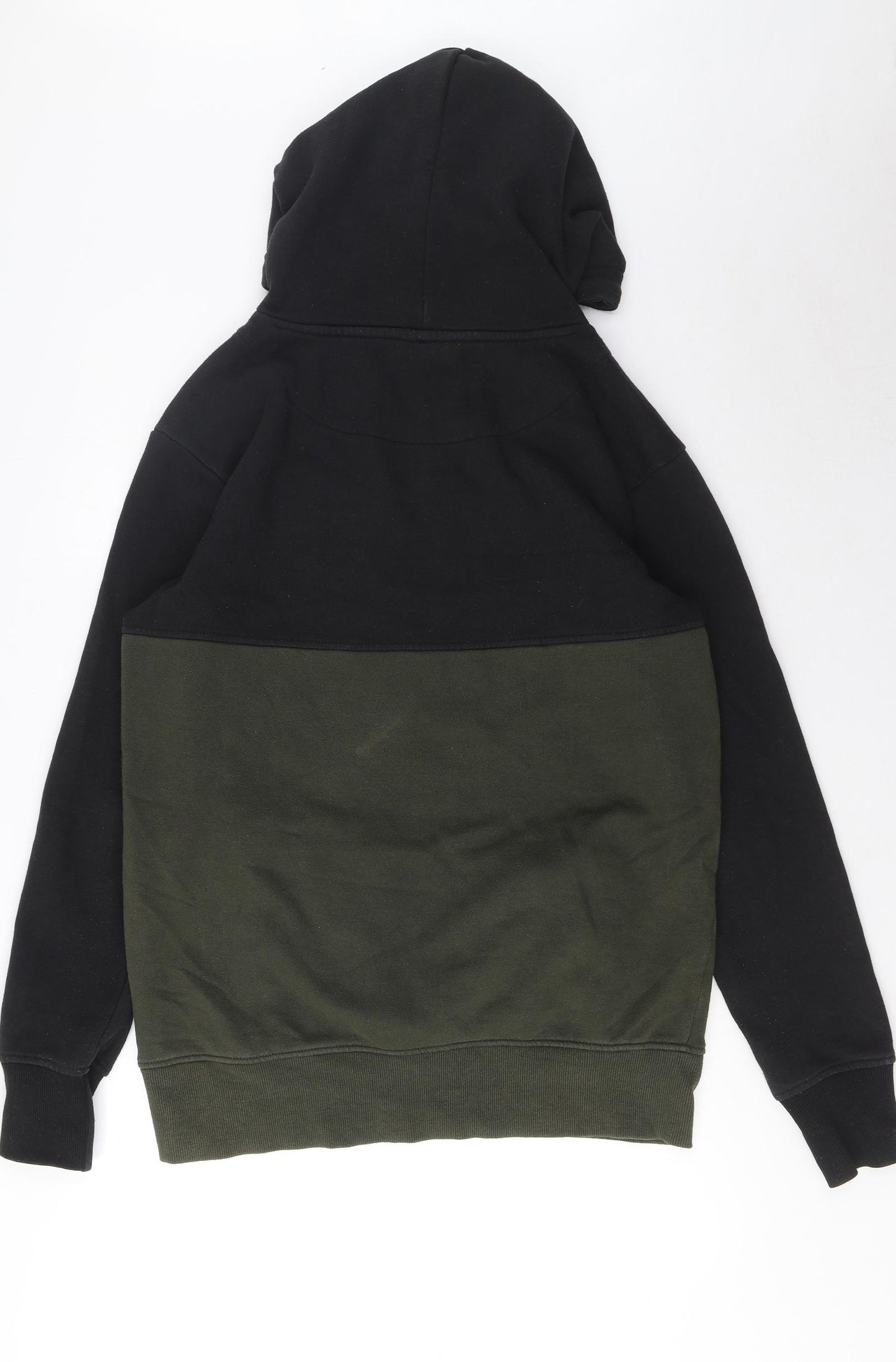 SikSilk Mens Green Cotton Pullover Hoodie Size M - Logo