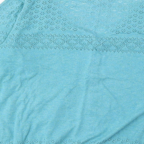 Fat Face Womens Blue V-Neck Cotton Cardigan Jumper Size 14