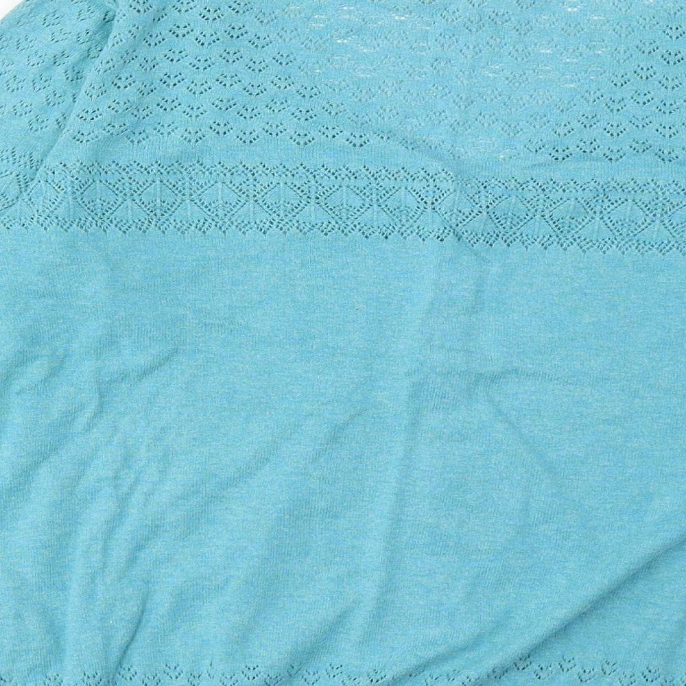 Fat Face Womens Blue V-Neck Cotton Cardigan Jumper Size 14