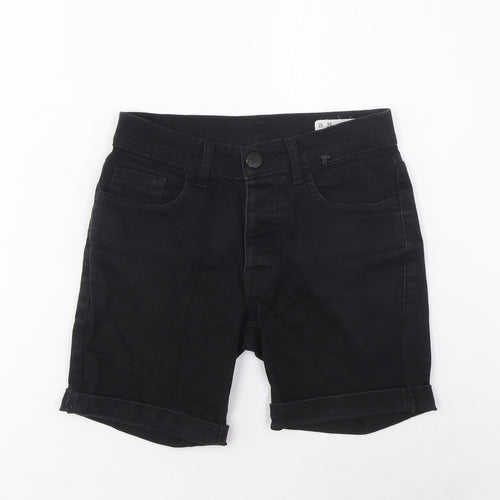 Denim & Co. Mens Black Cotton Bermuda Shorts Size 28 in L6 in Regular Zip - Pockets