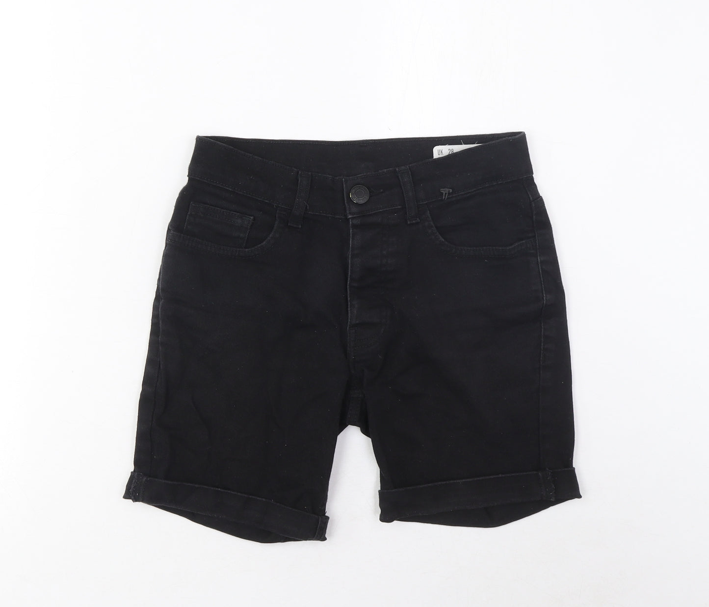 Denim & Co. Mens Black Cotton Bermuda Shorts Size 28 in L6 in Regular Zip - Pockets