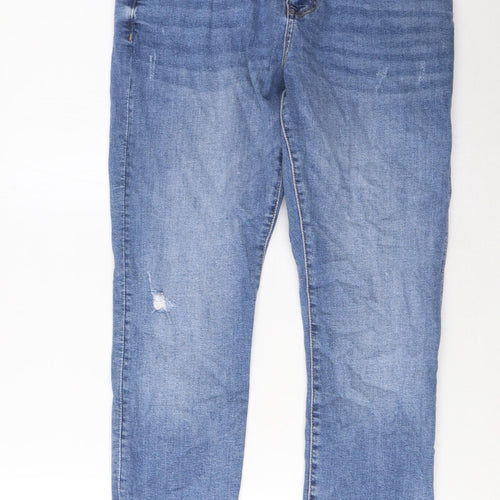Easy Mens Blue Cotton Skinny Jeans Size 32 in L30 in Regular Zip - Pockets