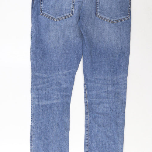 Easy Mens Blue Cotton Skinny Jeans Size 32 in L30 in Regular Zip - Pockets