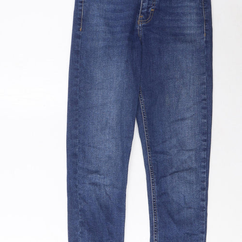 Topshop Womens Blue Cotton Skinny Jeans Size 25 in L30 in Regular Zip - Pockets