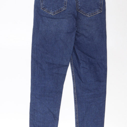 Topshop Womens Blue Cotton Skinny Jeans Size 25 in L30 in Regular Zip - Pockets