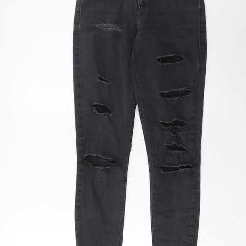 Topshop Womens Grey Cotton Skinny Jeans Size 28 in L34 in Regular Zip - Pockets