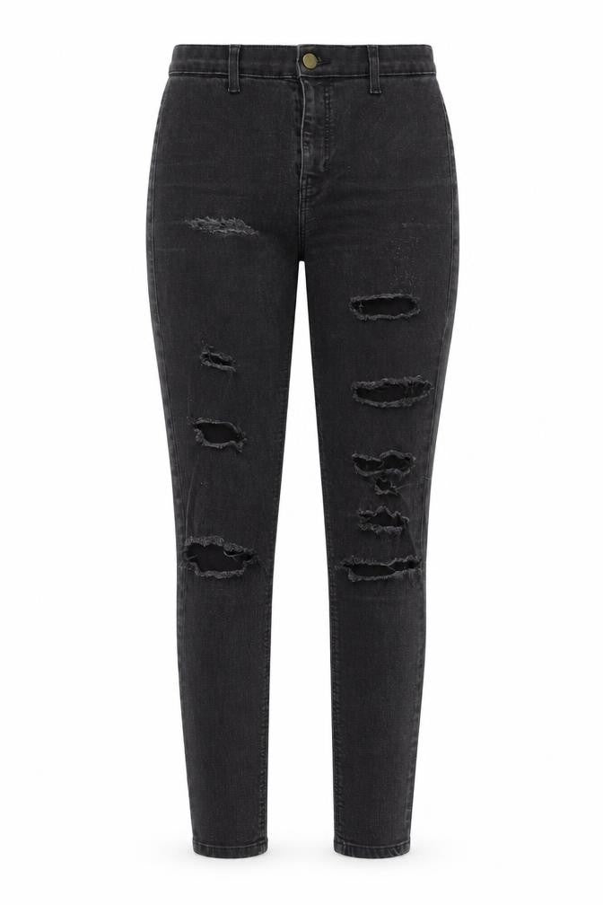 Topshop Womens Grey Cotton Skinny Jeans Size 28 in L34 in Regular Zip - Pockets