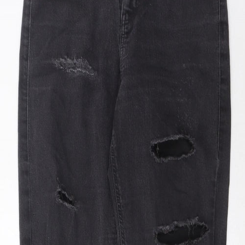 Topshop Womens Grey Cotton Skinny Jeans Size 28 in L34 in Regular Zip - Pockets