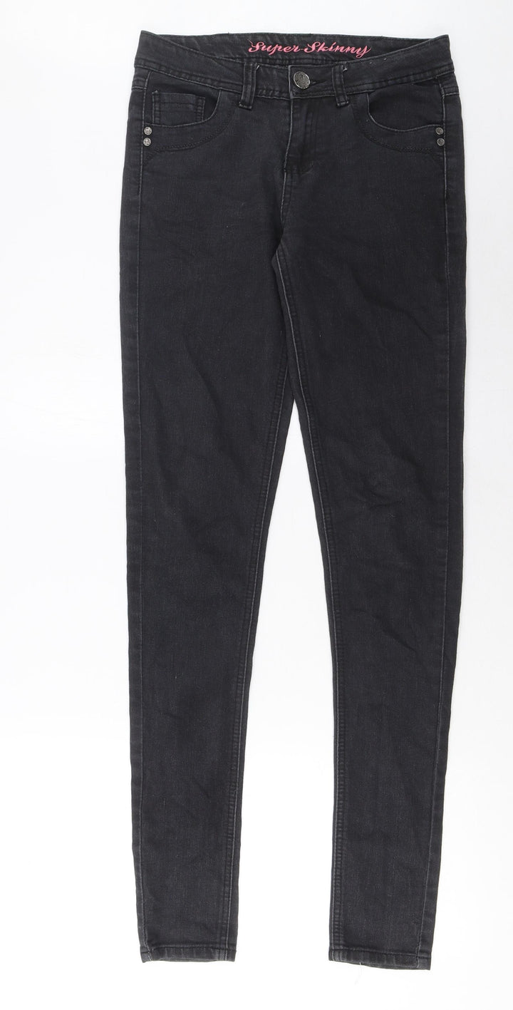 Denim & Co. Womens Grey Cotton Skinny Jeans Size 10 L34 in Regular Zip - Pockets