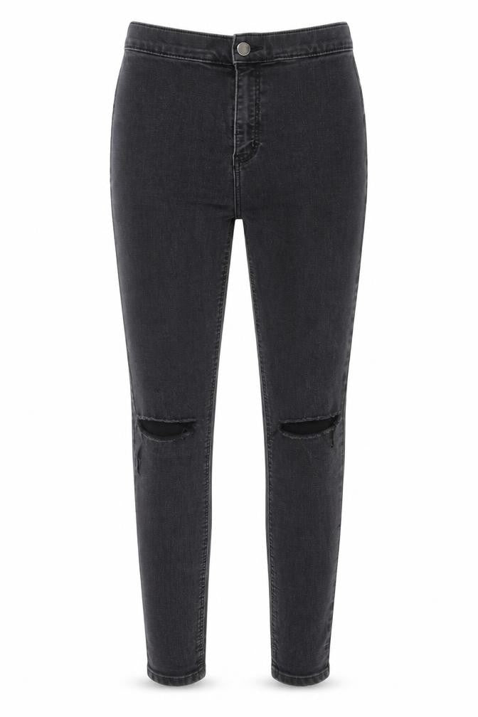 Topshop Womens Grey Cotton Skinny Jeans Size 28 in L34 in Regular Zip - Pockets