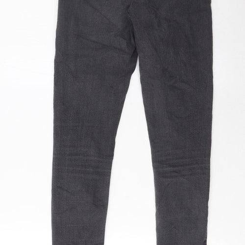 Topshop Womens Grey Cotton Skinny Jeans Size 28 in L34 in Regular Zip - Pockets