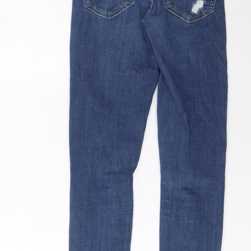 Topshop Womens Blue Cotton Skinny Jeans Size 28 in L32 in Regular Zip - Pockets