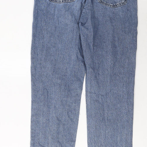 Topshop Womens Blue Cotton Mom Jeans Size 28 in L34 in Regular Zip - Pockets