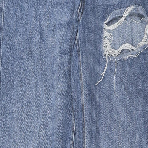 Topshop Womens Blue Cotton Mom Jeans Size 28 in L34 in Regular Zip - Pockets
