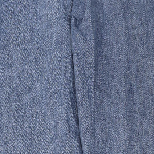Topshop Womens Blue Cotton Mom Jeans Size 28 in L34 in Regular Zip - Pockets