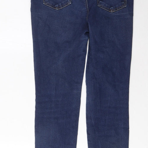 TU Womens Blue Cotton Skinny Jeans Size 14 L27 in Regular Zip - Pockets