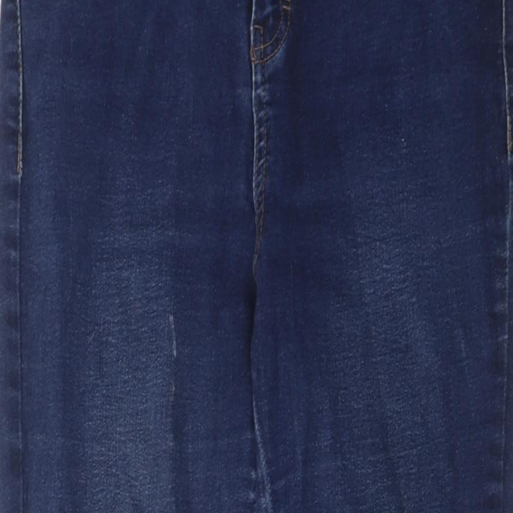 TU Womens Blue Cotton Skinny Jeans Size 14 L27 in Regular Zip - Pockets