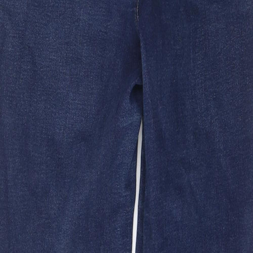 TU Womens Blue Cotton Skinny Jeans Size 14 L27 in Regular Zip - Pockets