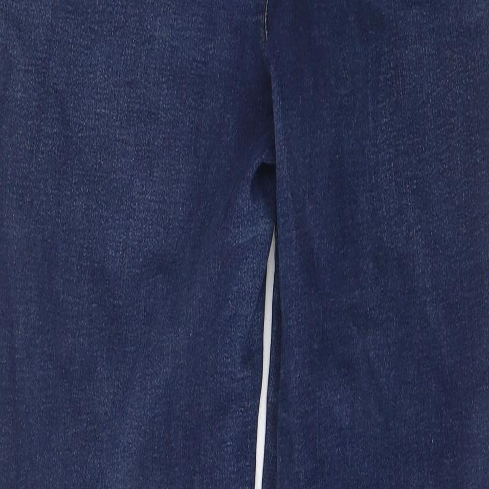 TU Womens Blue Cotton Skinny Jeans Size 14 L27 in Regular Zip - Pockets
