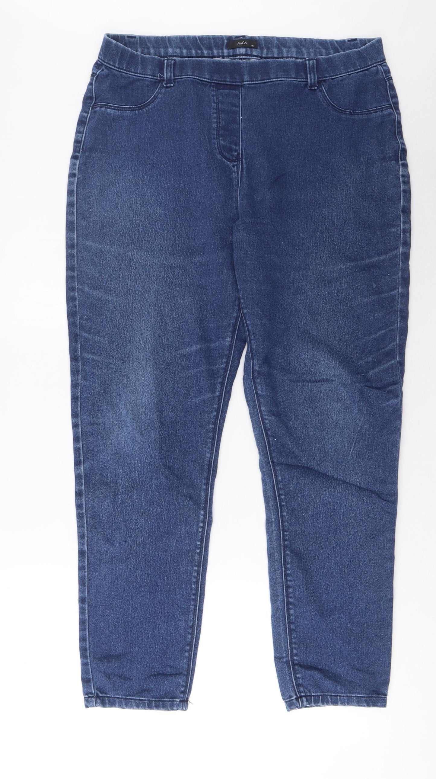 M&Co Womens Blue Cotton Jegging Jeans Size 16 L28 in Regular