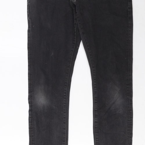 G Raw Mens Grey Cotton Skinny Jeans Size 32 in L32 in Regular Zip - Pockets