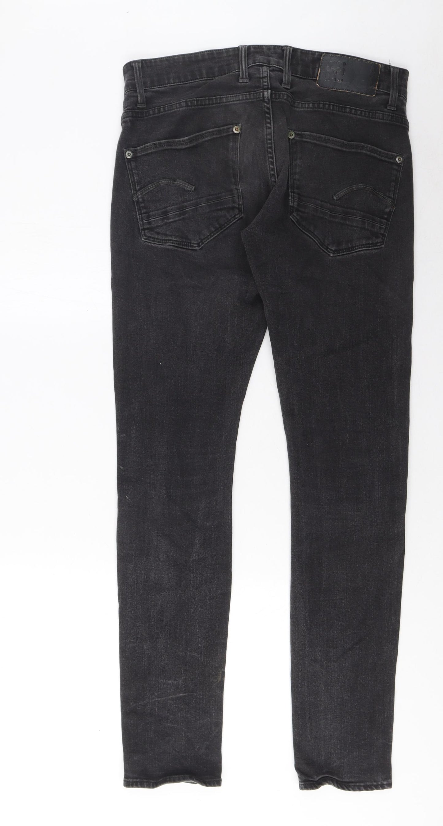 G Raw Mens Grey Cotton Skinny Jeans Size 32 in L32 in Regular Zip - Pockets