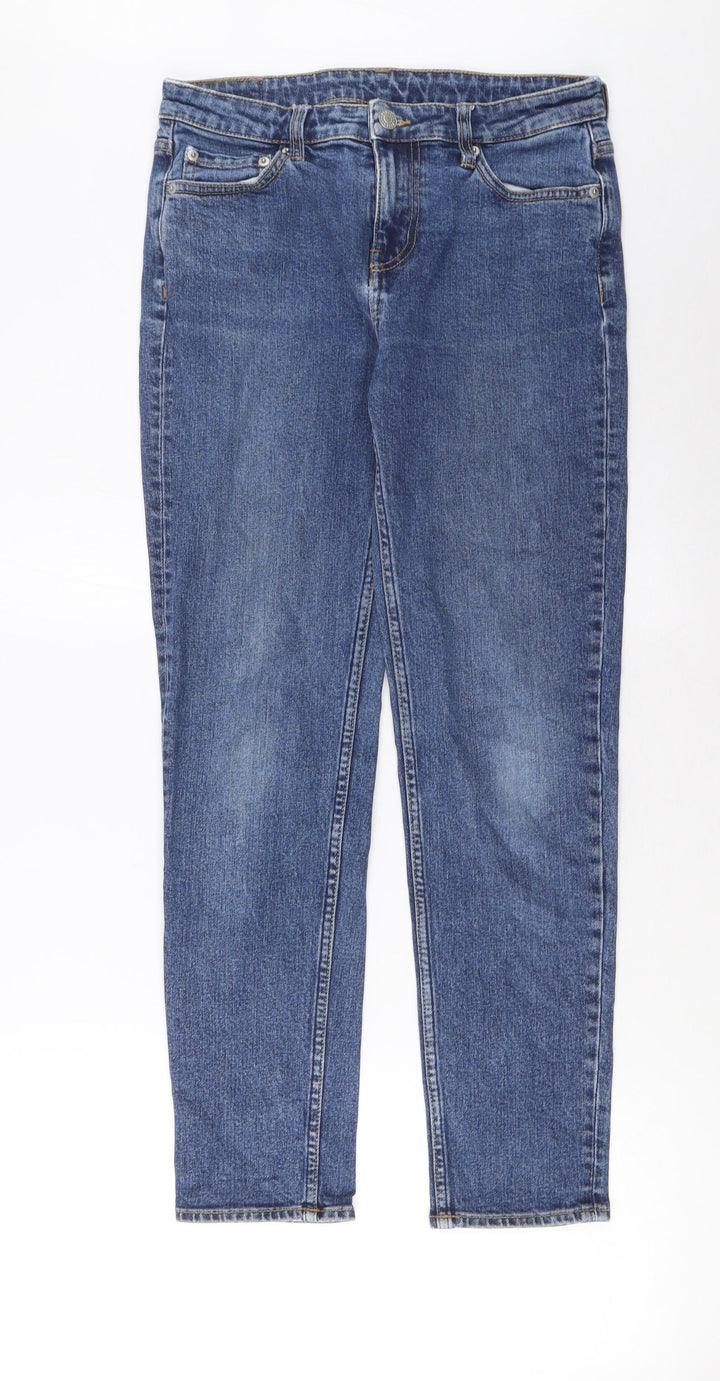 Weekday Womens Blue Cotton Straight Jeans Size 25 in L30 in Regular Zip - Pockets