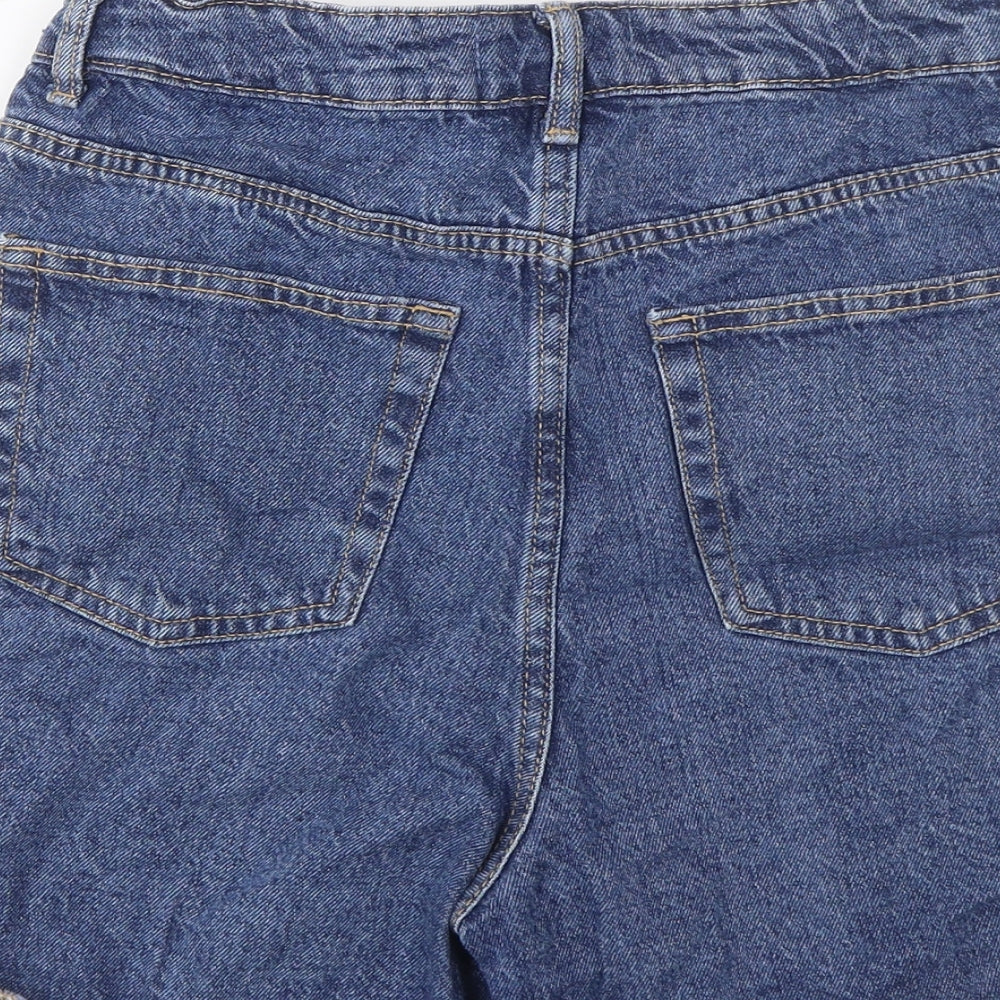 Denim & Co. Womens Blue Cotton Basic Shorts Size 10 L5 in Regular Zip - Pockets