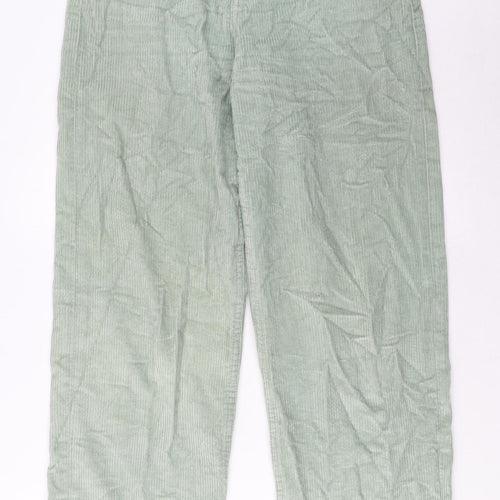 Motel Womens Green Cotton Trousers Size M L31 in Regular Zip - Pockets