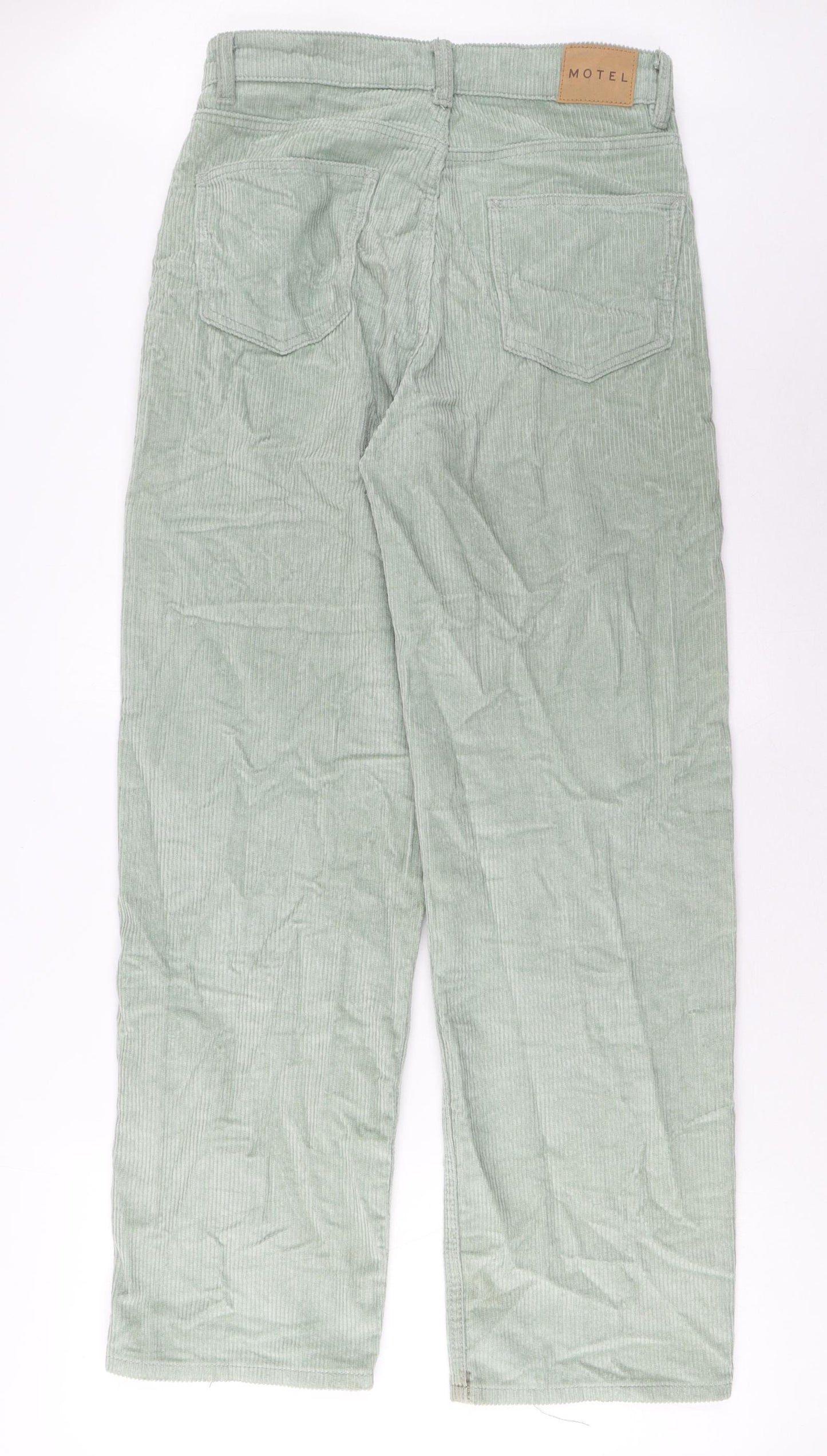 Motel Womens Green Cotton Trousers Size M L31 in Regular Zip - Pockets