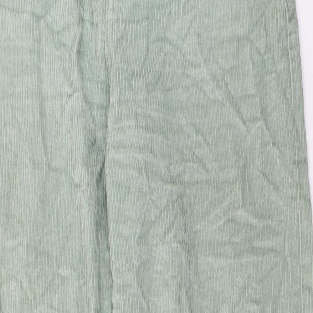 Motel Womens Green Cotton Trousers Size M L31 in Regular Zip - Pockets