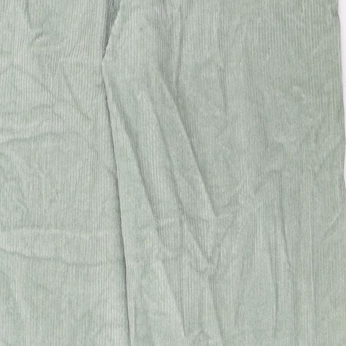 Motel Womens Green Cotton Trousers Size M L31 in Regular Zip - Pockets