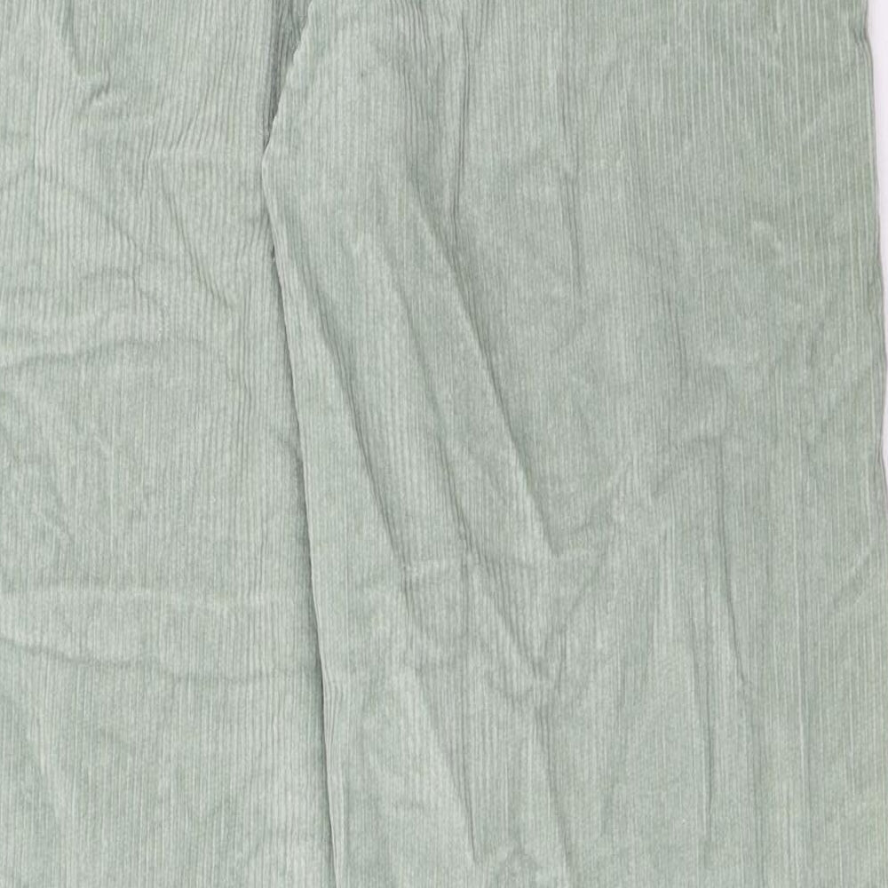 Motel Womens Green Cotton Trousers Size M L31 in Regular Zip - Pockets