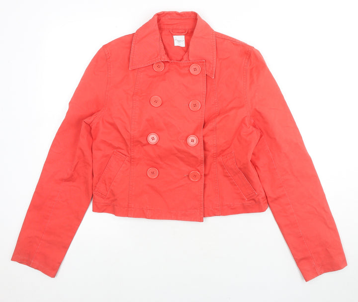 New Look Womens Red Jacket Size 14 Button
