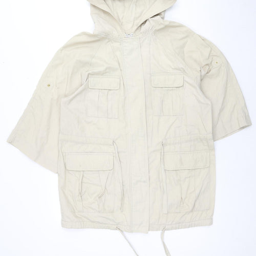 Autograph Womens Beige Parka Jacket Size 14 Zip