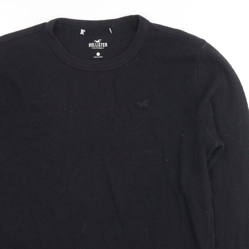 Hollister Mens Black Round Neck Cotton Pullover Jumper Size S Long Sleeve