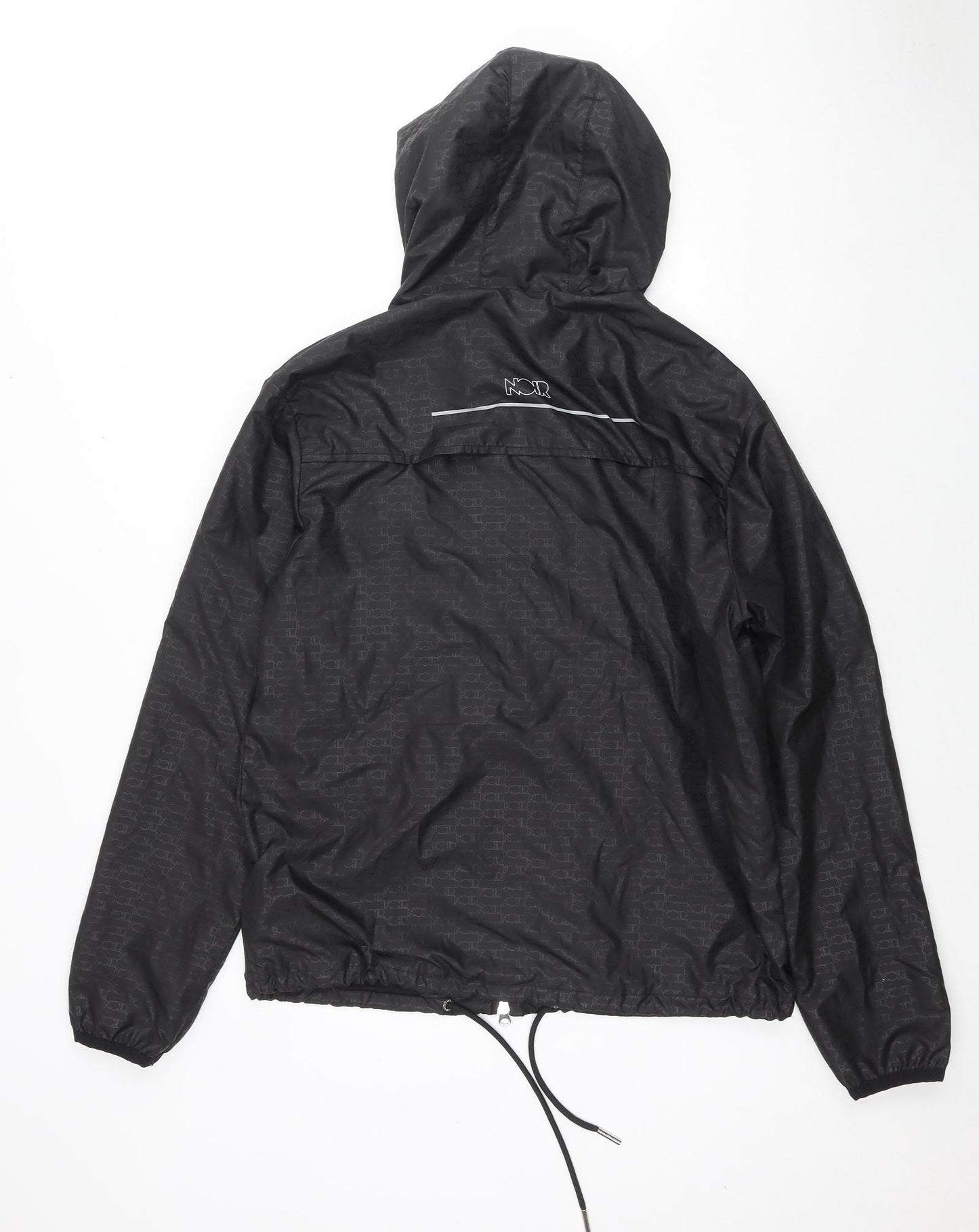 Noir Mens Black Geometric Jacket Size S Zip - Logo