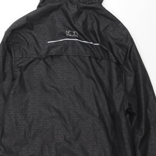 Noir Mens Black Geometric Jacket Size S Zip - Logo
