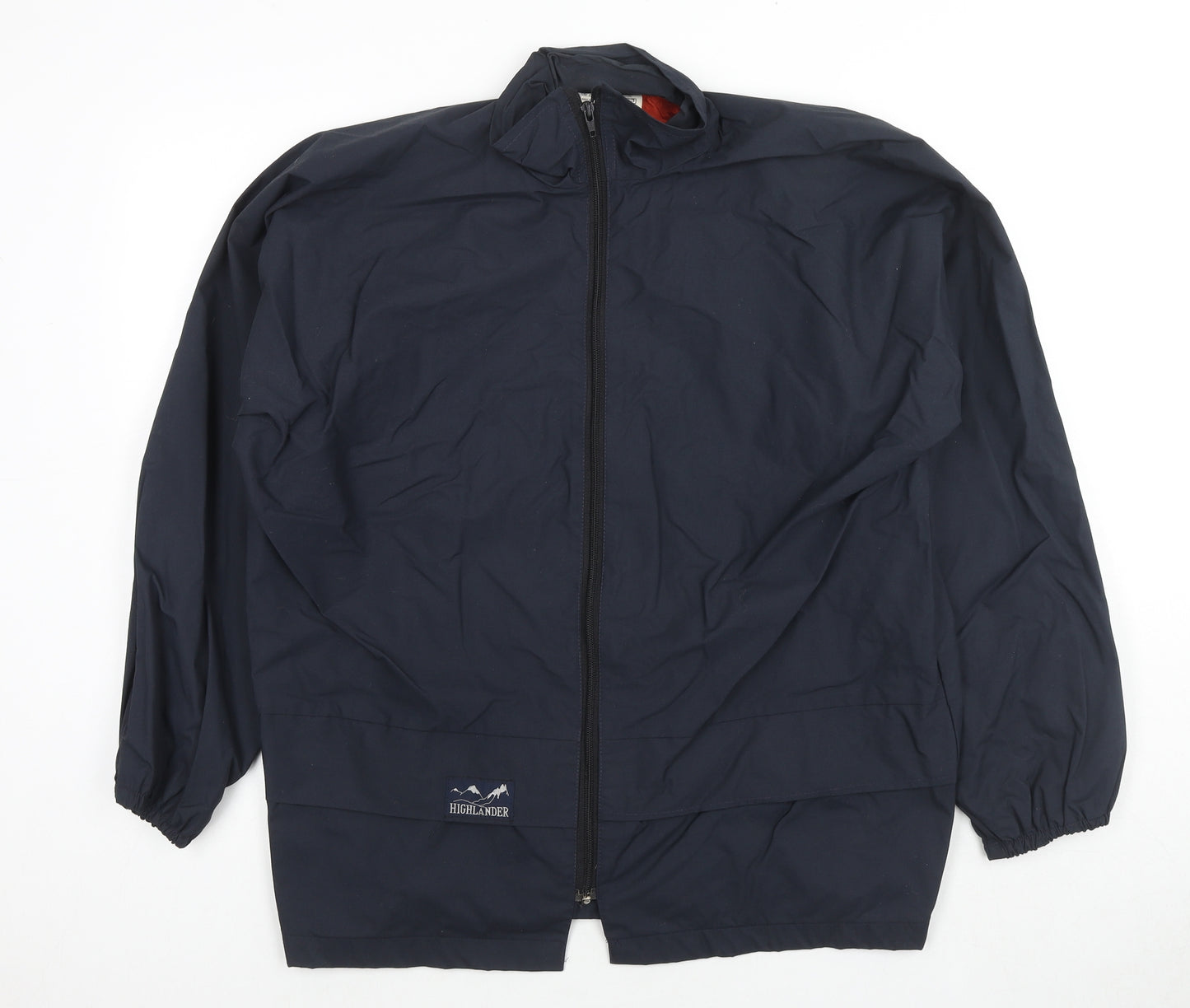 Highlander Mens Blue Rain Coat Jacket Size M Zip - Waterproof