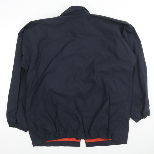 Highlander Mens Blue Rain Coat Jacket Size M Zip - Waterproof