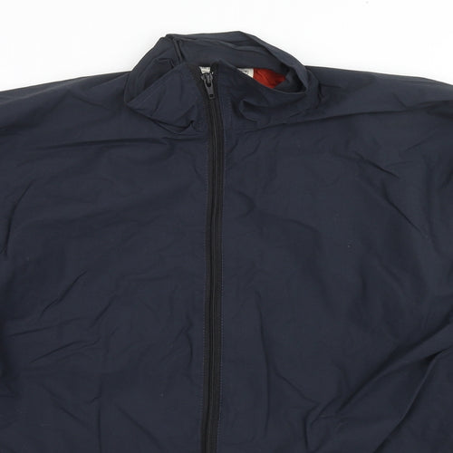 Highlander Mens Blue Rain Coat Jacket Size M Zip - Waterproof