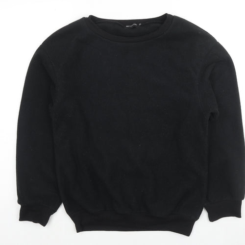 PRETTYLITTLETHING Mens Black Polyester Pullover Sweatshirt Size S