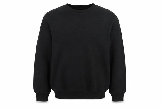 Front view of PRETTYLITTLETHING men’s black polyester pullover sweatshirt, size S
