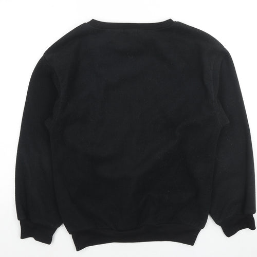 PRETTYLITTLETHING Mens Black Polyester Pullover Sweatshirt Size S