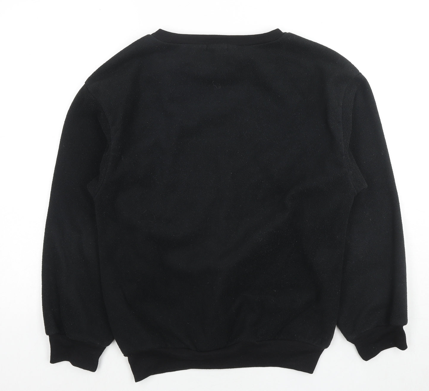 PRETTYLITTLETHING Mens Black Polyester Pullover Sweatshirt Size S