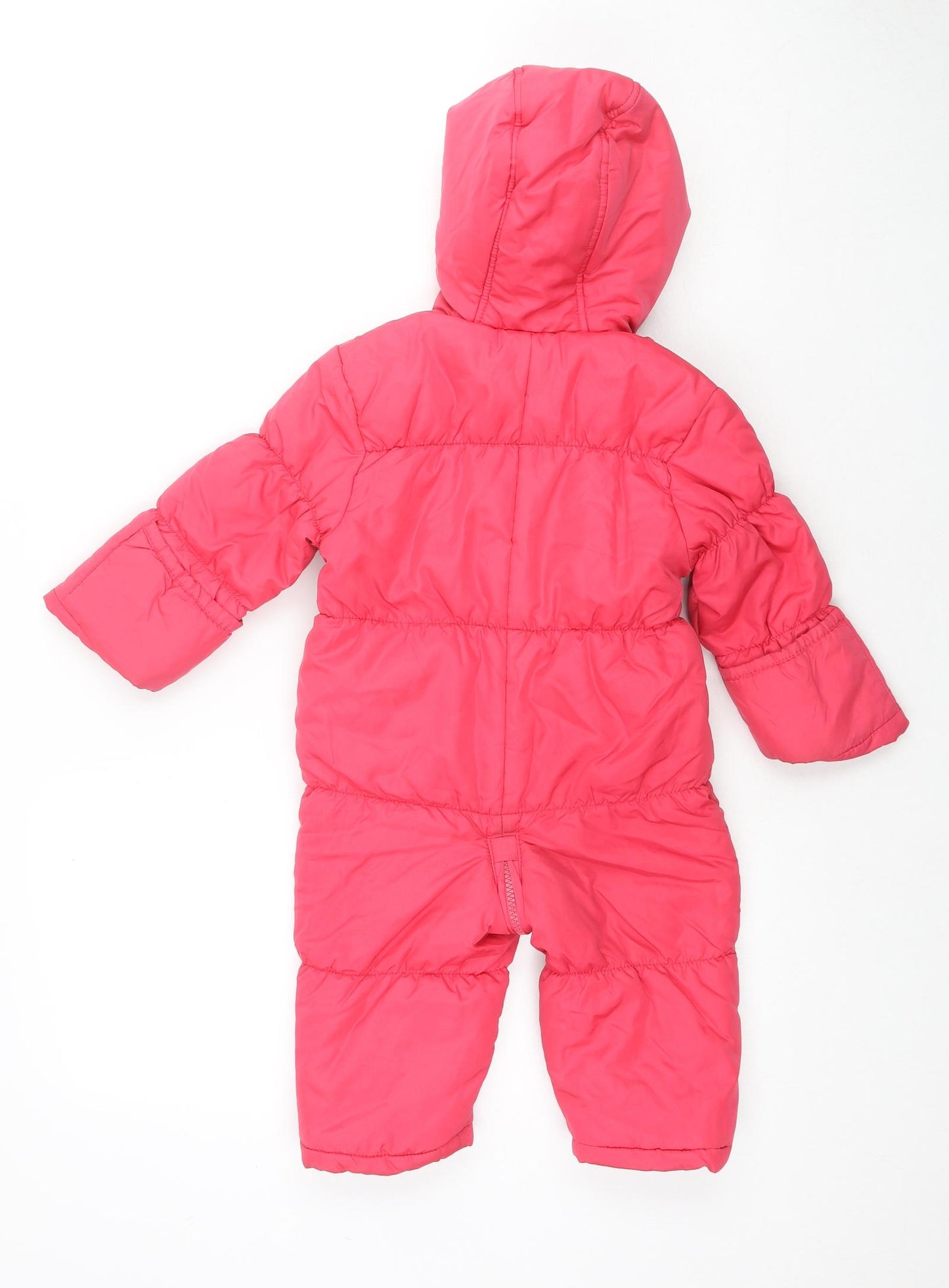 John Rocha Girls Pink Quilted Snowsuit Size 12-18 Months Zip