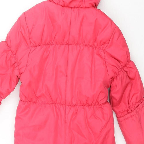 John Rocha Girls Pink Quilted Snowsuit Size 12-18 Months Zip