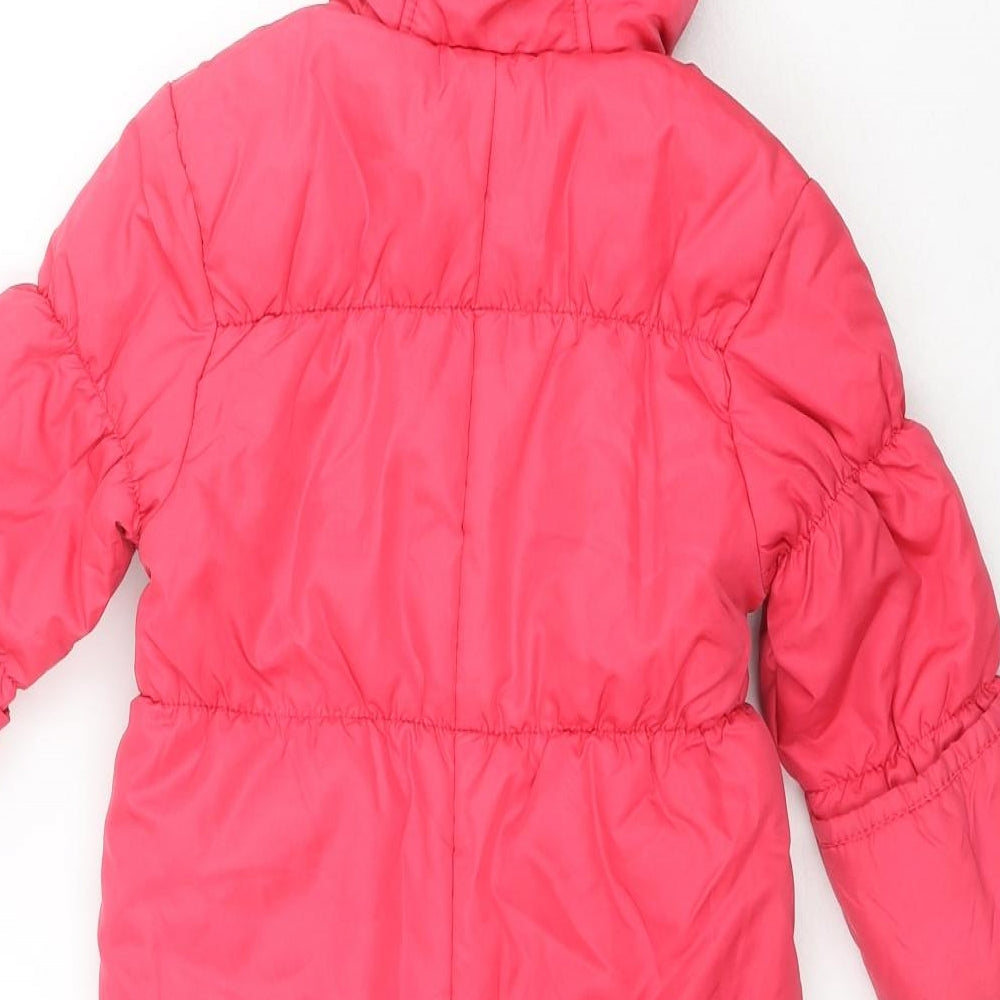John Rocha Girls Pink Quilted Snowsuit Size 12-18 Months Zip